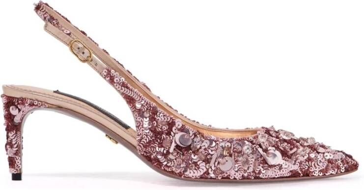 Dolce & Gabbana Paillet Slingback Pumps met Kitten Heel Pink Dames