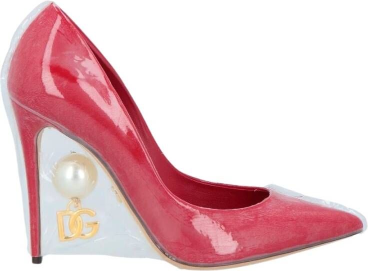 Dolce & Gabbana Parel Versierde Leren Pumps Red Dames