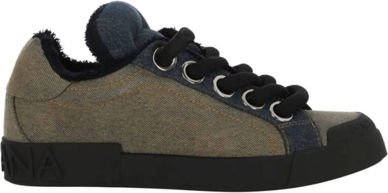 Dolce & Gabbana Custom Patch Sneakers Blauw Denim Blue Heren