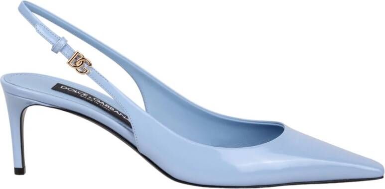 Dolce & Gabbana Patent Slingback Pumps met hoge hak Blue Dames