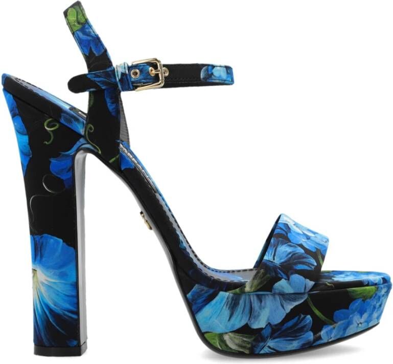 Dolce & Gabbana Dames Charmeuse Platform Sandals Blu Blue Dames