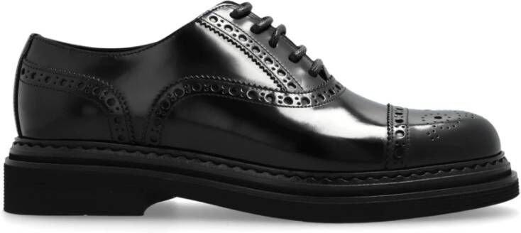 Dolce & Gabbana Plateauschoenen met vetersluiting Black Dames