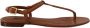 Dolce & Gabbana Brown Leather T-strap Slides Flats Sandals Shoes Bruin Dames - Thumbnail 1