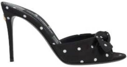 Dolce & Gabbana Polka Dot Mule Sandalen met Strik Black Dames