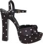 Dolce & Gabbana Polka Dot Platform Sandal Zwart Wit Black Dames - Thumbnail 1