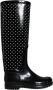 Dolce & Gabbana Polka Dot Rubber Kniehoge Laarzen Black Dames - Thumbnail 1