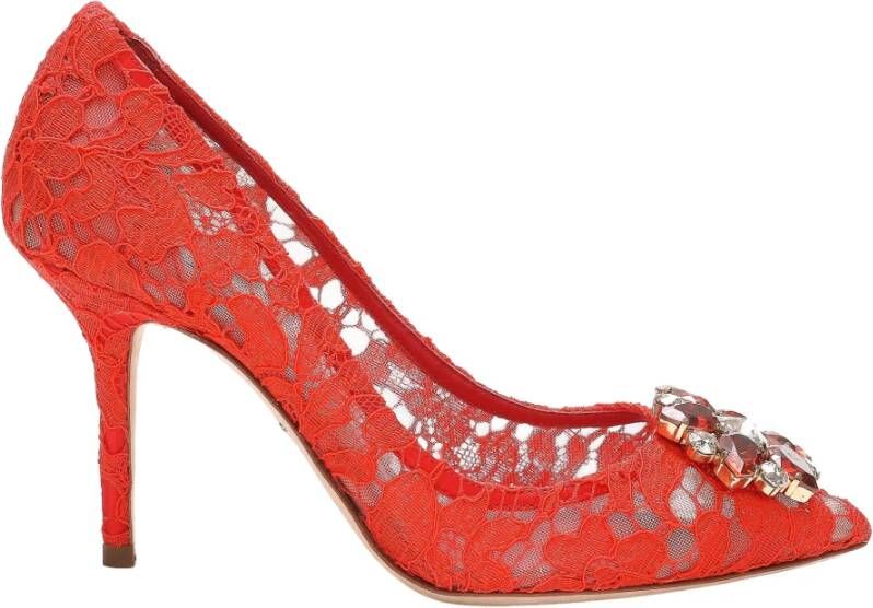 Dolce & Gabbana Coral Red Belluci Pumps met Hak Red Dames