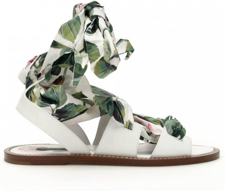 Dolce & Gabbana Bloemenprint Enkelwikkel Sandalen Multicolor Dames