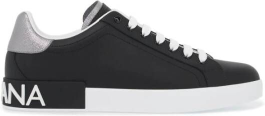 Dolce & Gabbana Portofino Leren Sneakers Black Heren