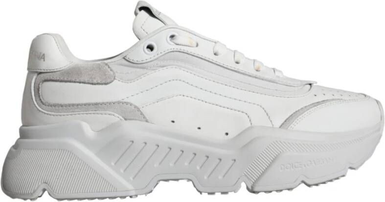 Dolce & Gabbana Portofino Leren Sneakers Wit White Dames