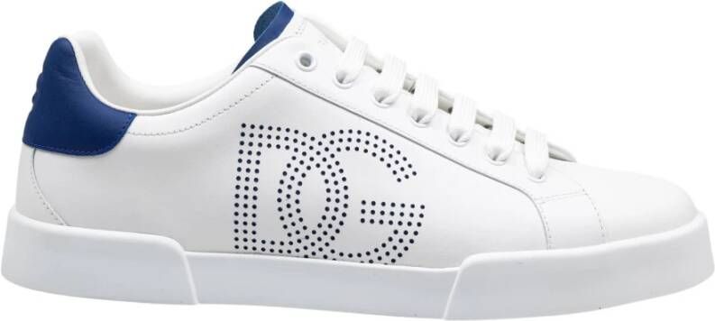 Dolce & Gabbana Portofino Light Sneakers in wit blauw leer White Heren