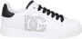 Dolce & Gabbana Portofino Line Leren Sneakers Zwart Wit White Dames - Thumbnail 1