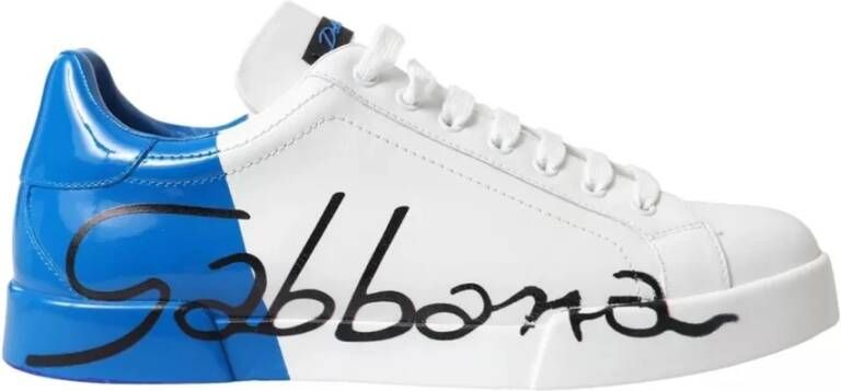 Dolce & Gabbana Portofino Sneakers Blauw Wit Heren White Heren