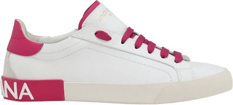 Dolce & Gabbana Portofino Sneakers Made in Italy 100% Leer White Dames