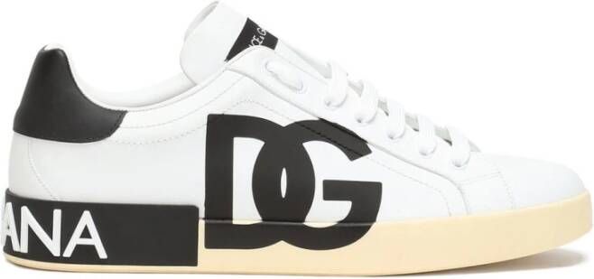 Dolce & Gabbana Portofino sneakers met logo-print White Heren