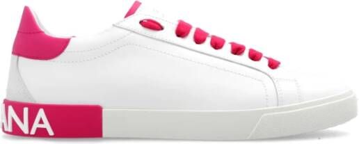 Dolce & Gabbana Portofino Sneakers Made in Italy 100% Leer White Dames