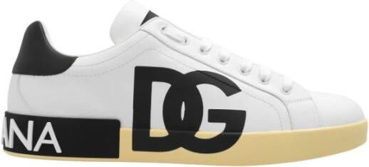 Dolce & Gabbana Portofino sneakers met logo-print White Heren