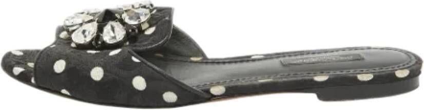 Dolce & Gabbana Pre-owned Canvas flats Black Dames