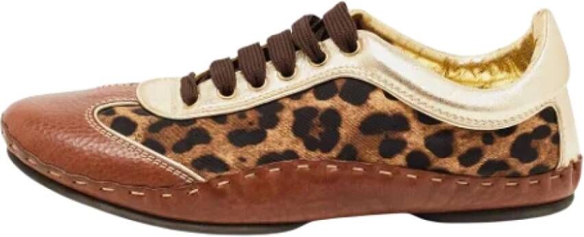 Dolce & Gabbana Pre-owned Canvas sneakers Brown Dames