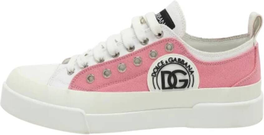 Dolce & Gabbana Pre-owned Canvas sneakers Pink Dames