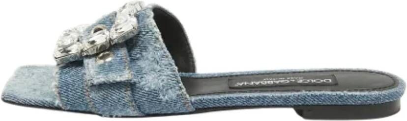 Dolce & Gabbana Pre-owned Denim flats Blue Dames