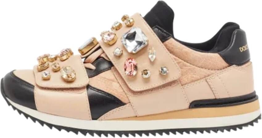 Dolce & Gabbana Pre-owned Fabric sneakers Beige Dames