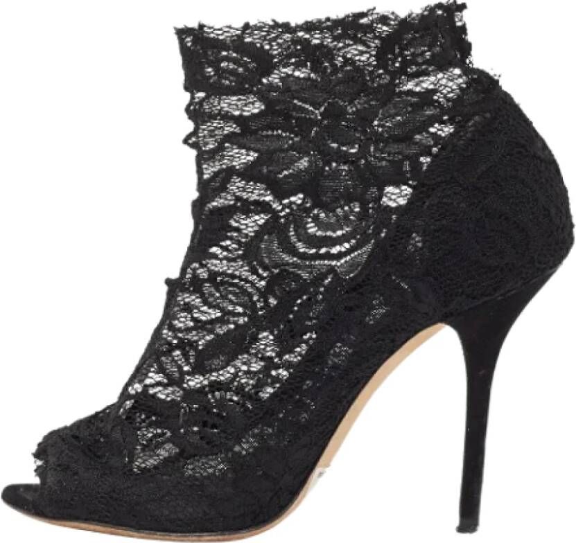 Dolce & Gabbana Pre-owned Lace boots Black Dames