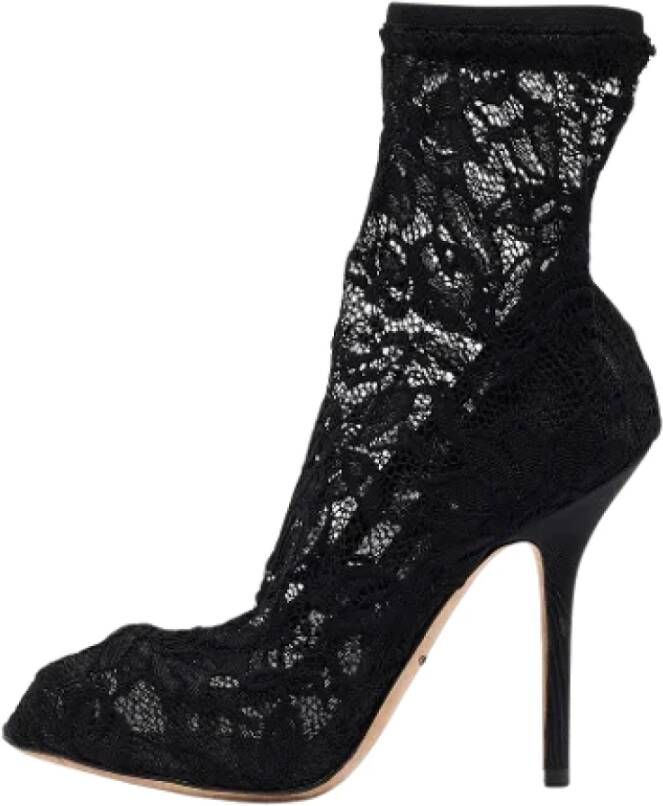 Dolce & Gabbana Pre-owned Lace boots Black Dames