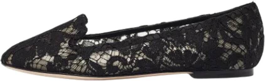 Dolce & Gabbana Pre-owned Lace flats Black Dames