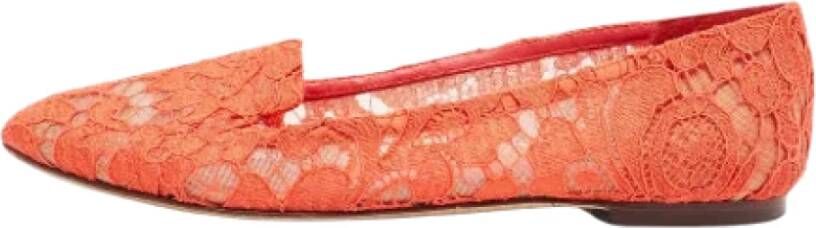 Dolce & Gabbana Pre-owned Lace flats Orange Dames