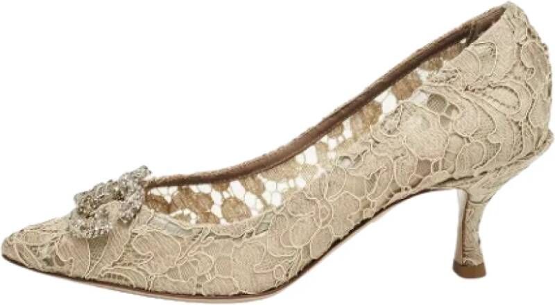 Dolce & Gabbana Pre-owned Lace heels Beige Dames