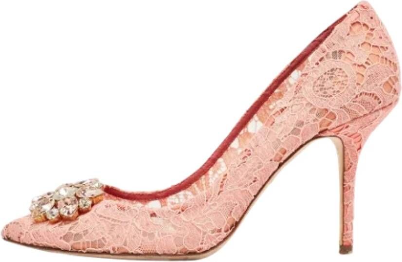 Dolce & Gabbana Pre-owned Lace heels Pink Dames