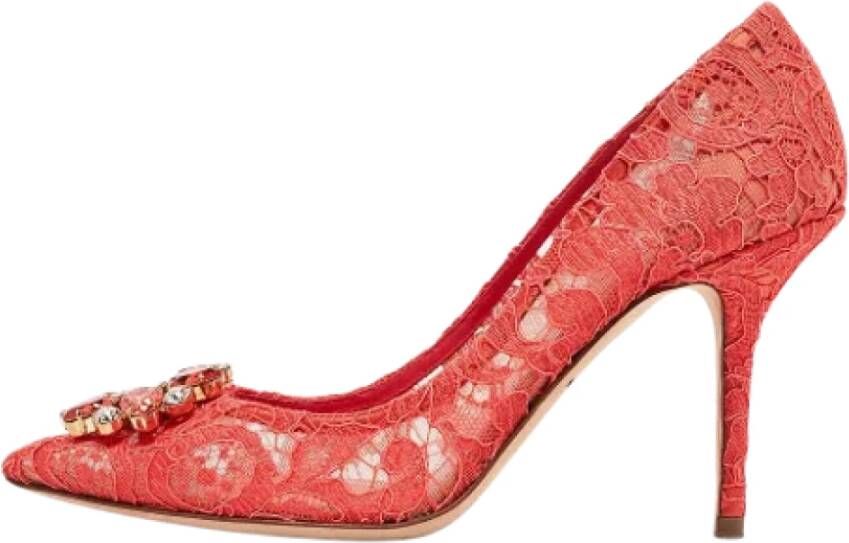 Dolce & Gabbana Pre-owned Lace heels Pink Dames