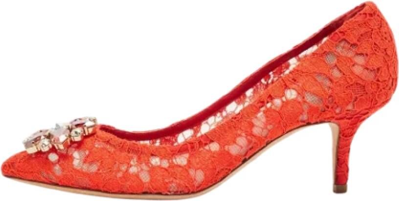 Dolce & Gabbana Pre-owned Lace heels Red Dames