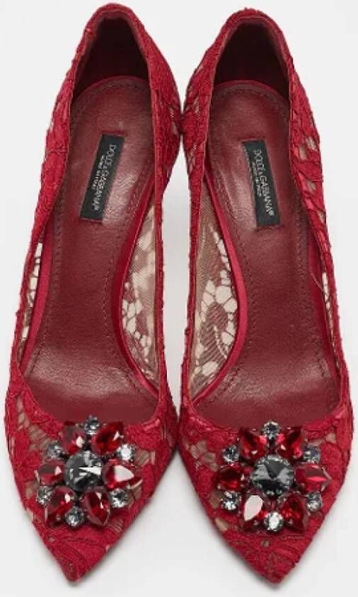 Dolce & Gabbana Pre-owned Lace heels Red Dames