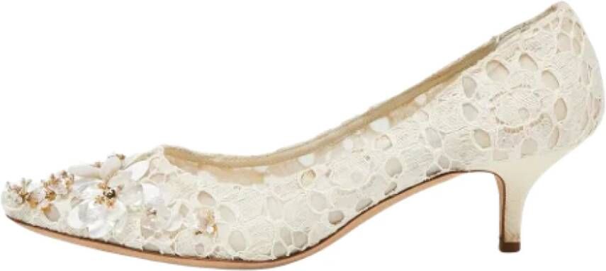 Dolce & Gabbana Pre-owned Lace heels White Dames