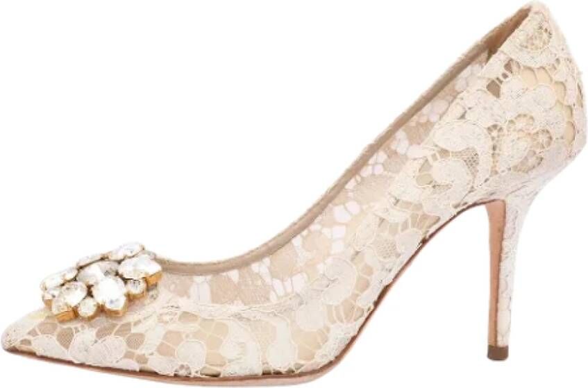 Dolce & Gabbana Pre-owned Lace heels White Dames