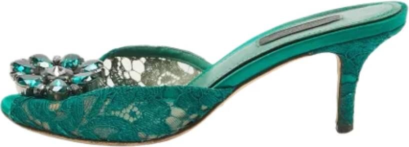 Dolce & Gabbana Pre-owned Lace sandals Green Dames