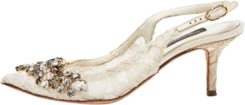 Dolce & Gabbana Pre-owned Lace sandals White Dames