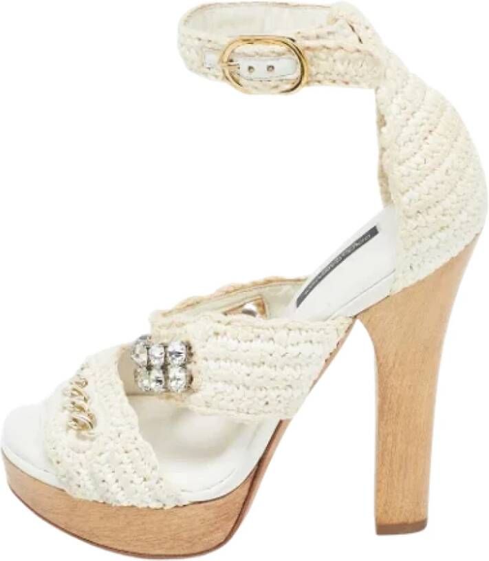 Dolce & Gabbana Pre-owned Lace sandals White Dames