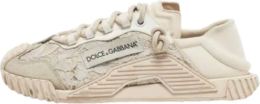 Dolce & Gabbana Pre-owned Lace sneakers Beige Dames