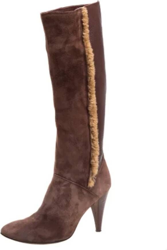 Dolce & Gabbana Pre-owned Leather boots Brown Dames