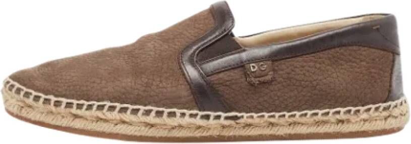 Dolce & Gabbana Pre-owned Leather espadrilles Brown Dames