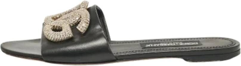 Dolce & Gabbana Pre-owned Leather flats Black Dames