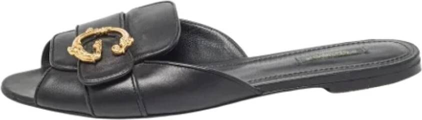 Dolce & Gabbana Pre-owned Leather flats Black Dames