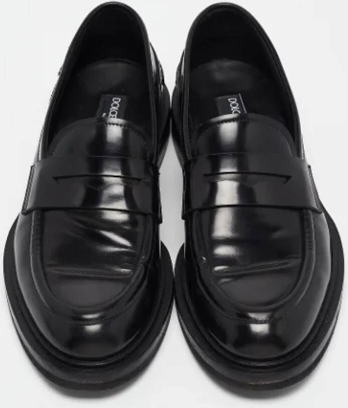 Dolce & Gabbana Pre-owned Leather flats Black Heren