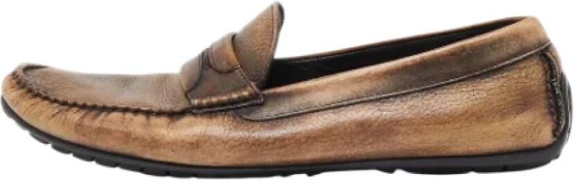 Dolce & Gabbana Pre-owned Leather flats Brown Dames