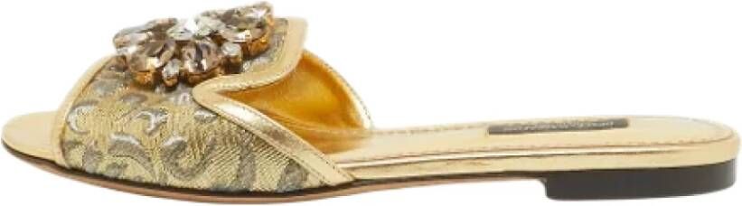 Dolce & Gabbana Pre-owned Leather flats Yellow Dames