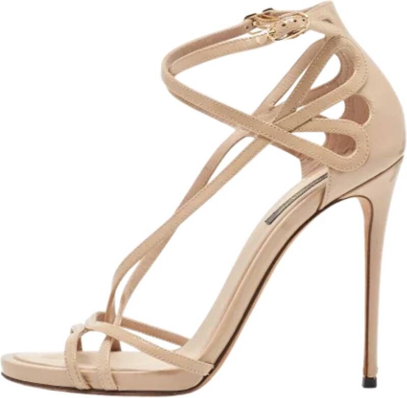 Dolce & Gabbana Pre-owned Leather sandals Beige Dames