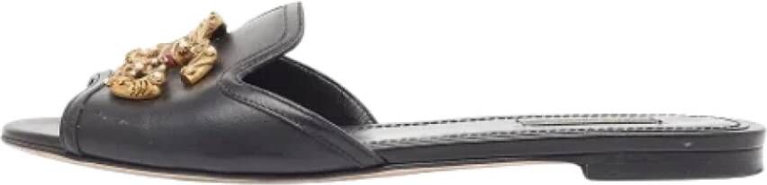 Dolce & Gabbana Pre-owned Leather sandals Black Dames